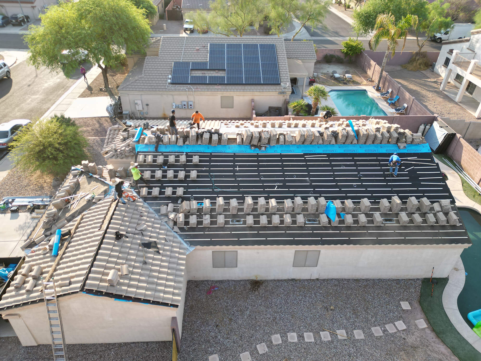 Before image of the third roof prior to the completed Independence Roofing work.