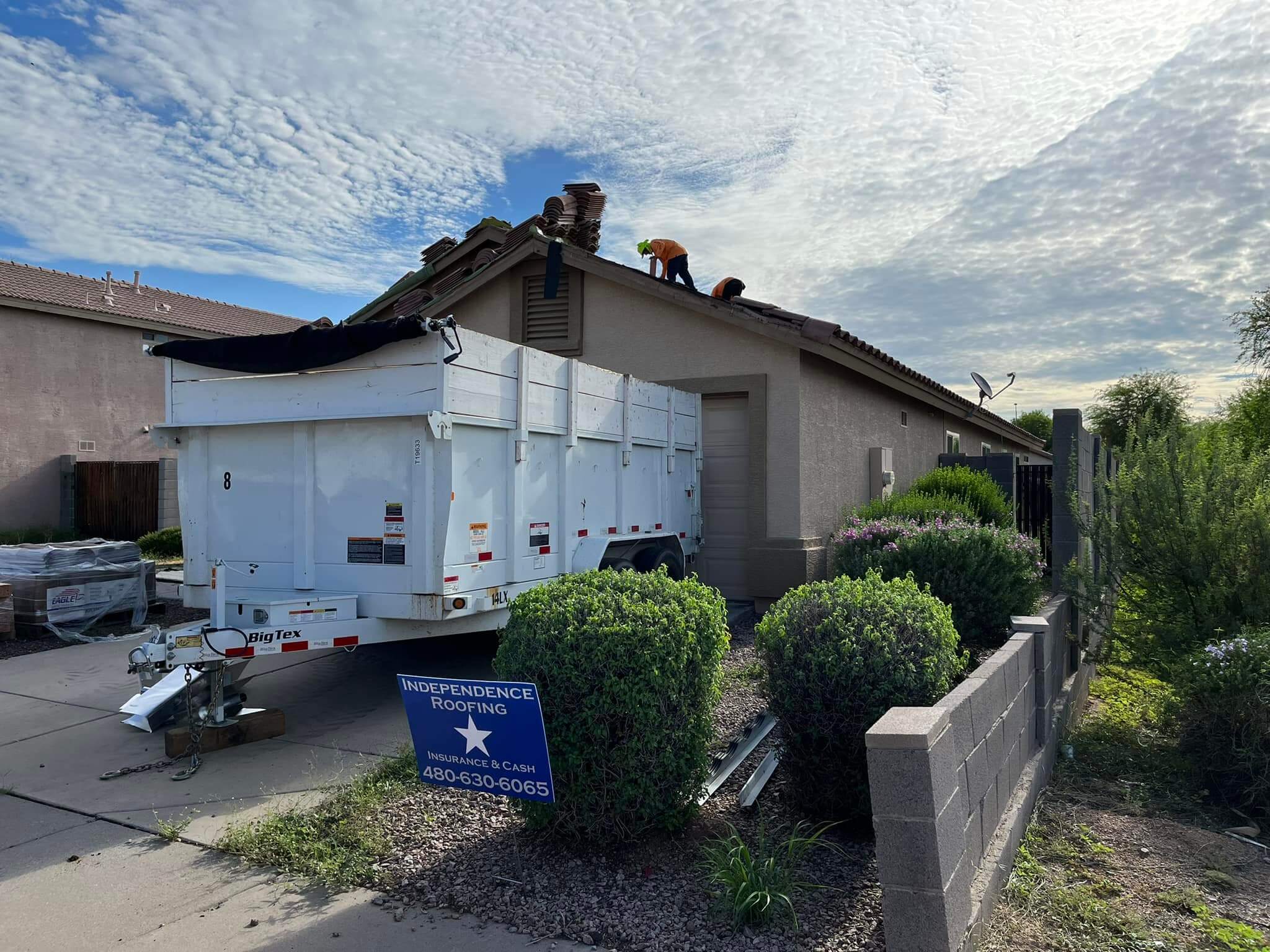 Independence Roofing project in a Tempe neighborhood.